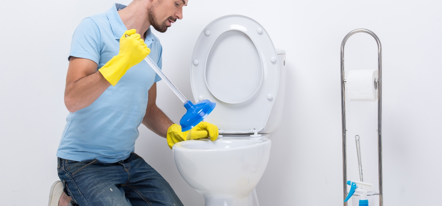 how to clear blocked toilet bowl